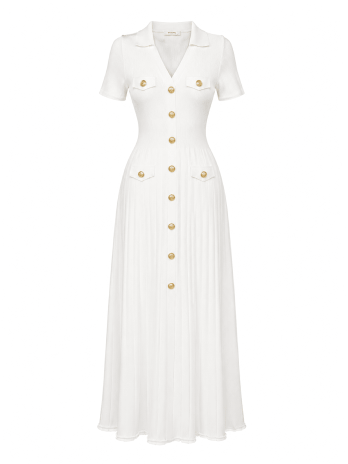 VESTIDO SANDRO PUNTO - BLANCO