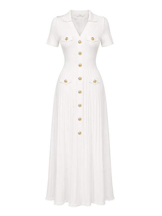 VESTIDO SANDRO PUNTO - BLANCO