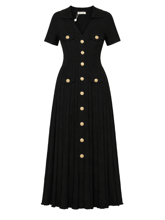 VESTIDO SANDRO PUNTO - NEGRO