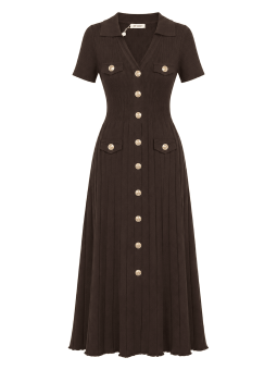 VESTIDO SANDRO PUNTO - MARRÓN