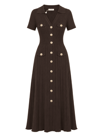 VESTIDO SANDRO PUNTO - MARRÓN