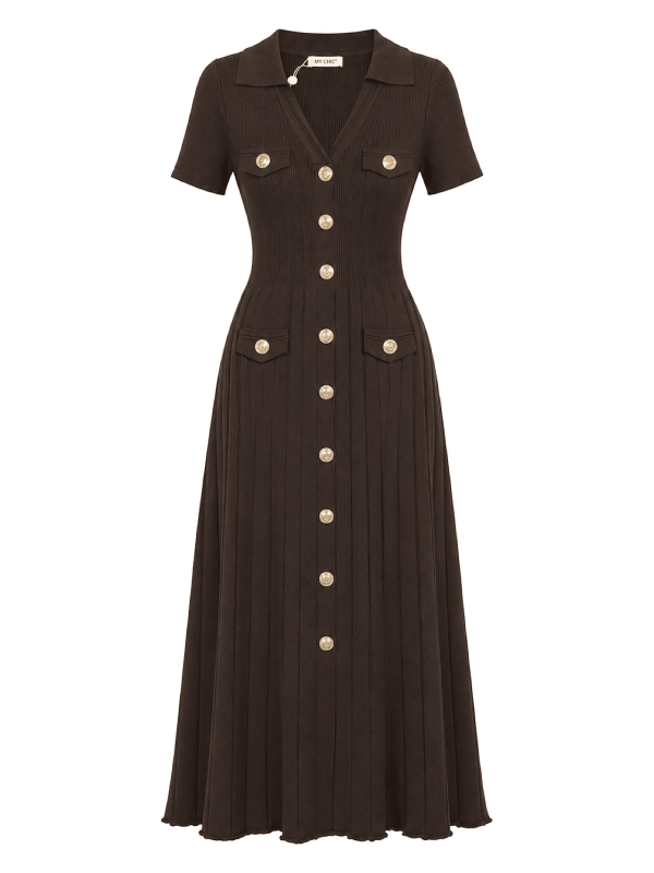 VESTIDO SANDRO PUNTO - MARRÓN