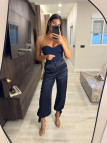 PANTALÓN SATINADO LAZADA - AZUL MARINO