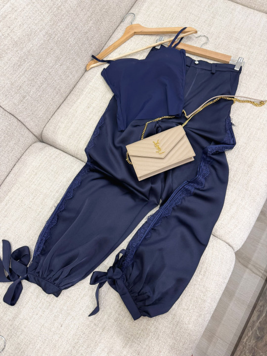 PANTALÓN SATINADO LAZADA - AZUL MARINO