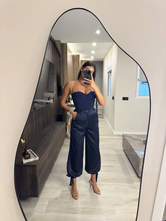PANTALÓN SATINADO LAZADA - AZUL MARINO