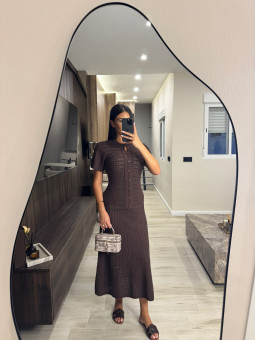 VESTIDO SANDRO EXCLUSIVO - MARRÓN