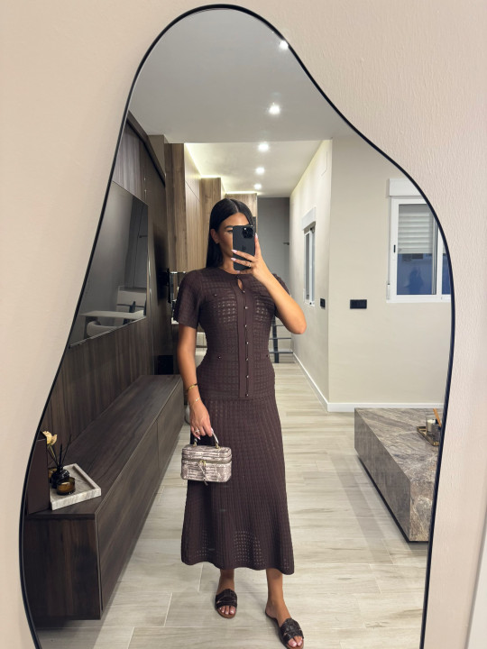VESTIDO SANDRO EXCLUSIVO - MARRÓN