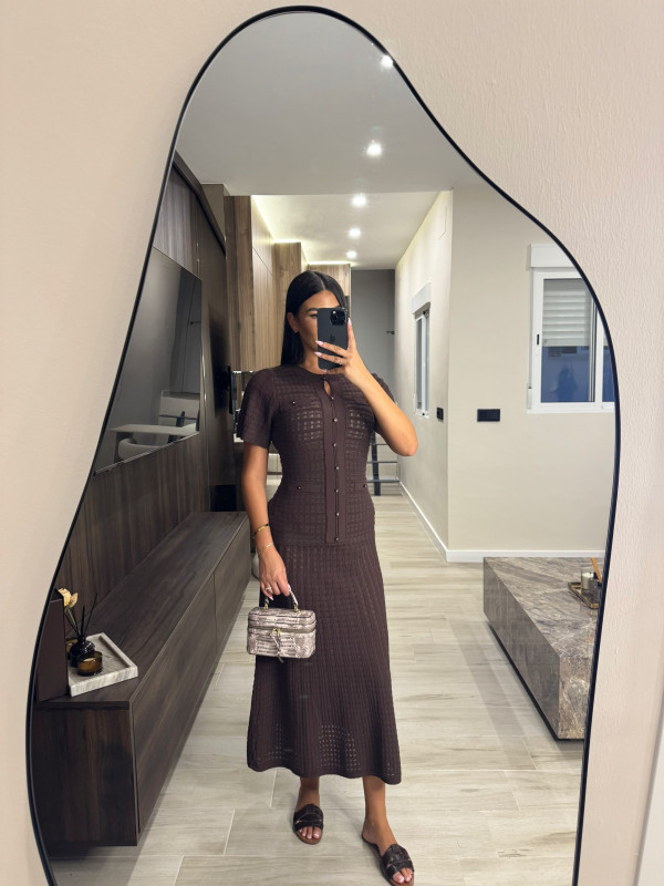 VESTIDO SANDRO EXCLUSIVO - MARRÓN
