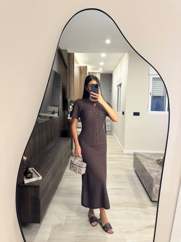 VESTIDO SANDRO EXCLUSIVO - MARRÓN