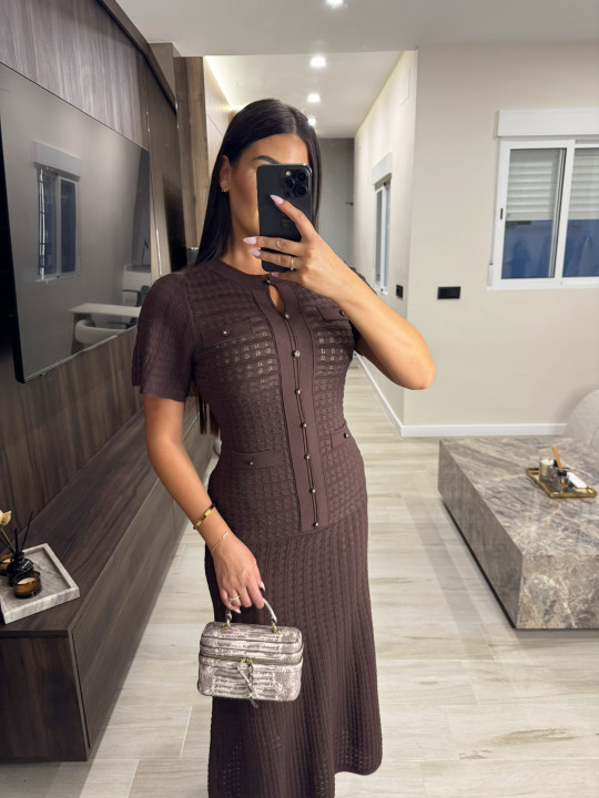 VESTIDO SANDRO EXCLUSIVO - MARRÓN