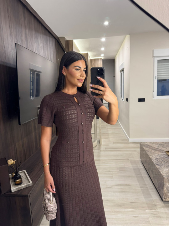 VESTIDO SANDRO EXCLUSIVO - MARRÓN