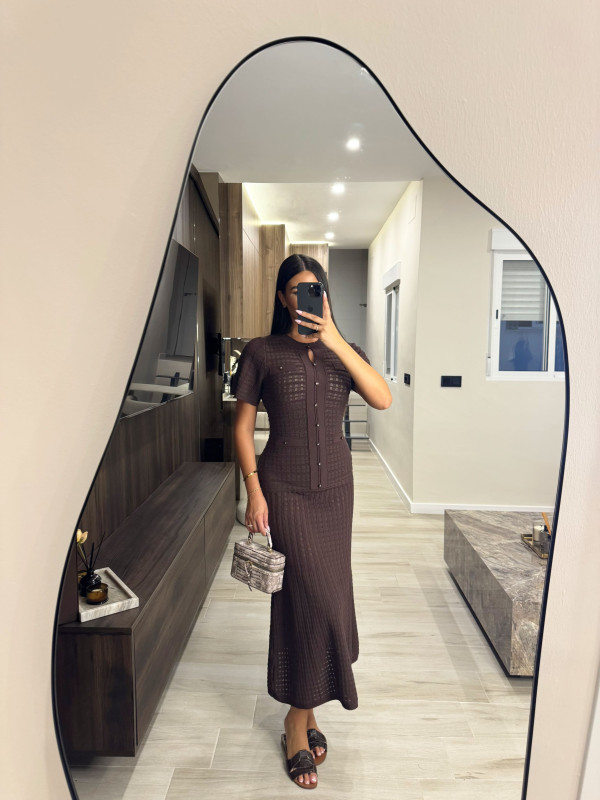 VESTIDO SANDRO EXCLUSIVO - MARRÓN