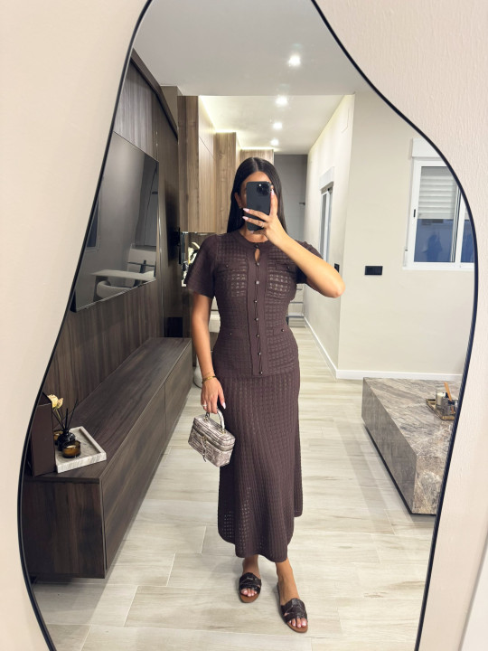 VESTIDO SANDRO EXCLUSIVO - MARRÓN