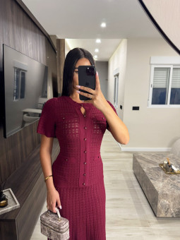 VESTIDO SANDRO EXCLUSIVO - TINTO
