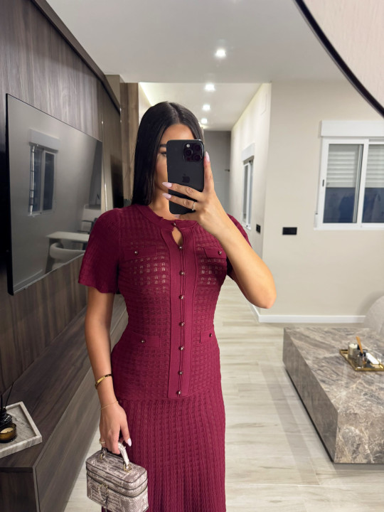 VESTIDO SANDRO EXCLUSIVO - TINTO