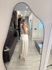 PANTALÓN GLOBO SATINADO - BEIGE