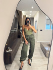 PANTALÓN SATINADO LAZADA - VERDE