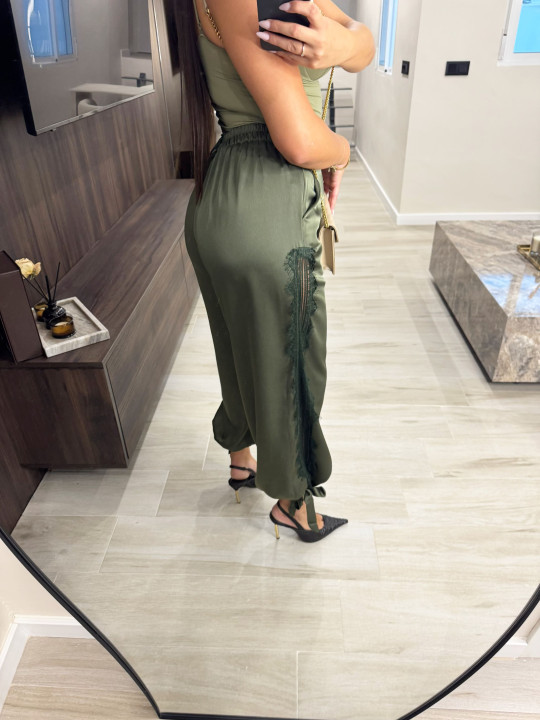 PANTALÓN SATINADO LAZADA - VERDE