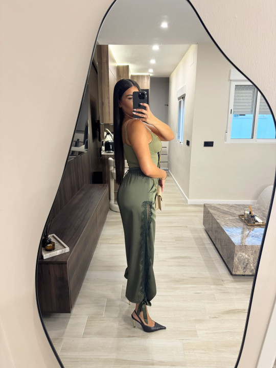 PANTALÓN SATINADO LAZADA - VERDE