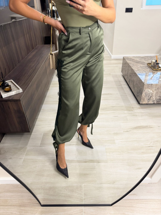 PANTALÓN SATINADO LAZADA - VERDE