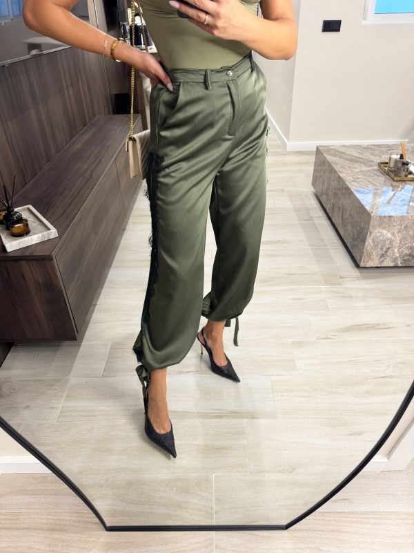 PANTALÓN SATINADO LAZADA - VERDE
