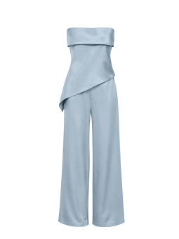 CONJUNTO CAMILLE - CELESTE SATINADO