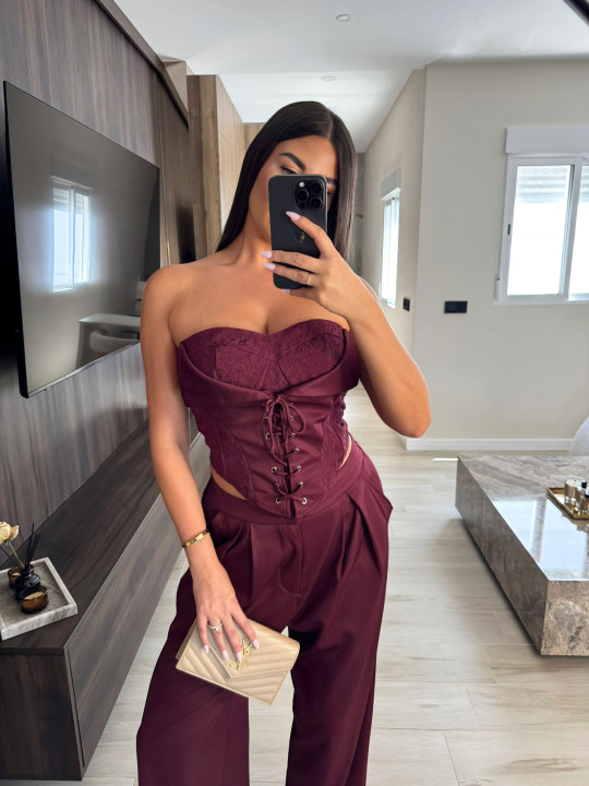 CONJUNTO ALESSIA - BURDEOS