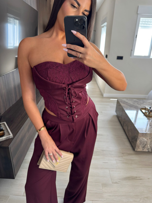 CONJUNTO ALESSIA - BURDEOS