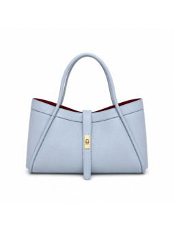 BOLSO PREMIUM DE PIEL 100% - CELESTE