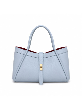 BOLSO PREMIUM DE PIEL 100% - CELESTE