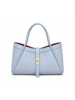 BOLSO PREMIUM DE PIEL 100% - CELESTE