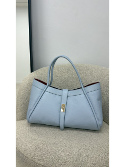 BOLSO PREMIUM DE PIEL 100% - CELESTE