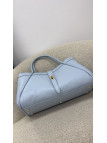 BOLSO PREMIUM DE PIEL 100% - CELESTE