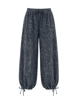 PANTALÓN GLOBO LENTEJUELAS - AZUL MARINO