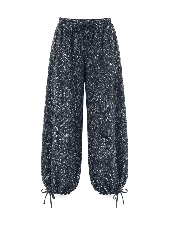 PANTALÓN GLOBO LENTEJUELAS - AZUL MARINO