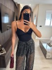 PANTALÓN GLOBO LENTEJUELAS - NEGRO