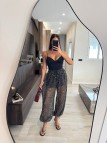 PANTALÓN GLOBO LENTEJUELAS - NEGRO