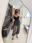 PANTALÓN GLOBO LENTEJUELAS - NEGRO