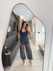 PANTALÓN GLOBO LENTEJUELAS - AZUL MARINO