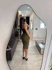 FALDA MIDI ENCAJE - VERDE