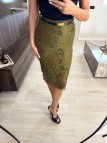 FALDA MIDI ENCAJE - VERDE