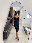 FALDA MIDI ENCAJE - NEGRA