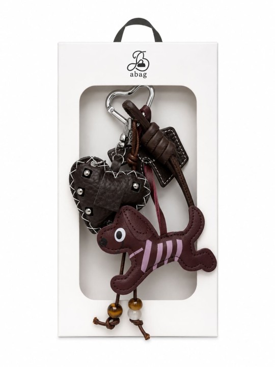 LLAVERO DOG BURDEOS - (PIEL 100%)