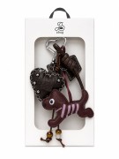 LLAVERO DOG BURDEOS - (PIEL 100%)