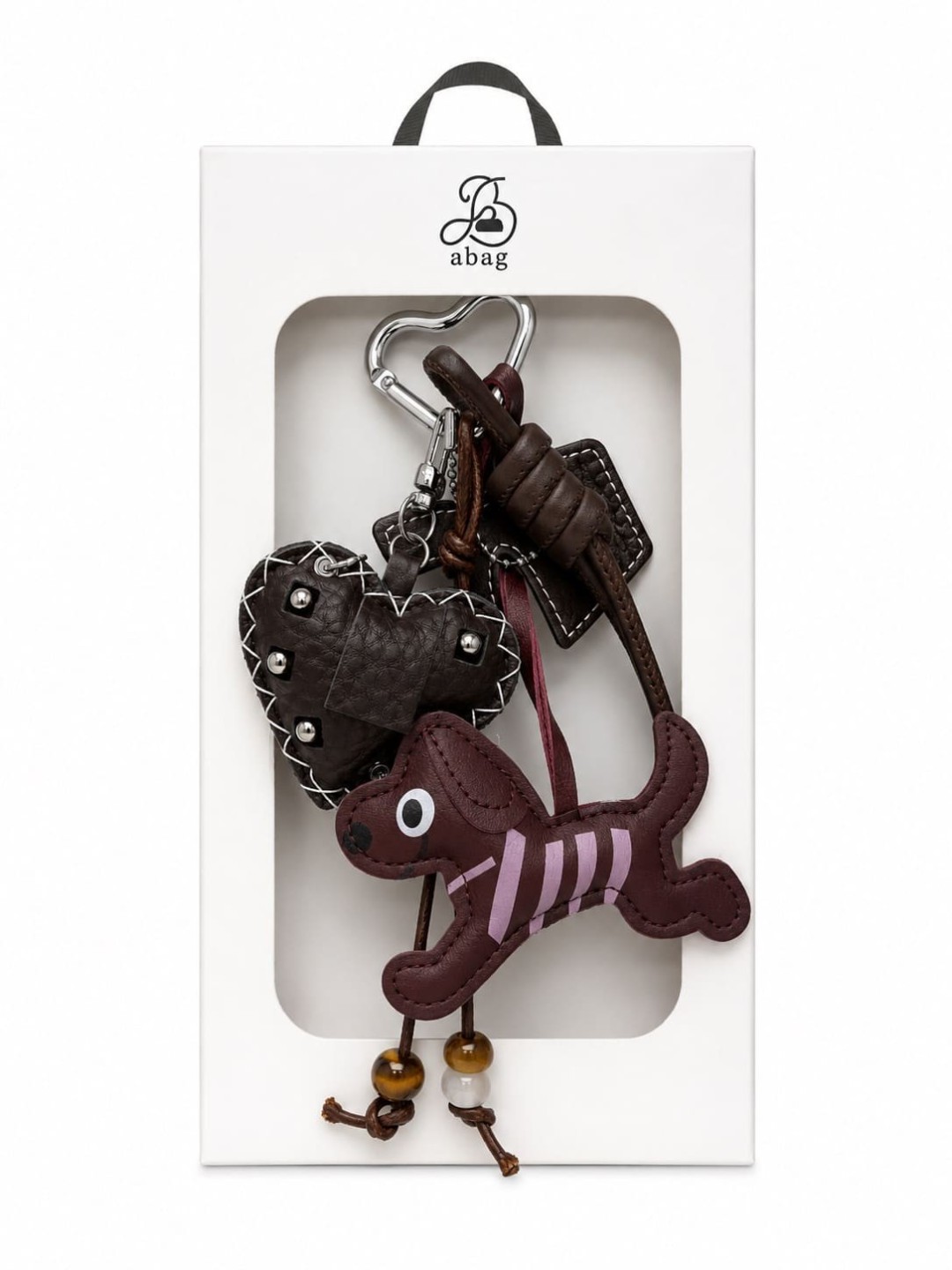 LLAVERO DOG BURDEOS - (PIEL 100%)