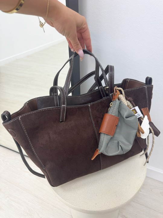 BOLSO POLENE (PIEL DE ANTE) - MARRÓN