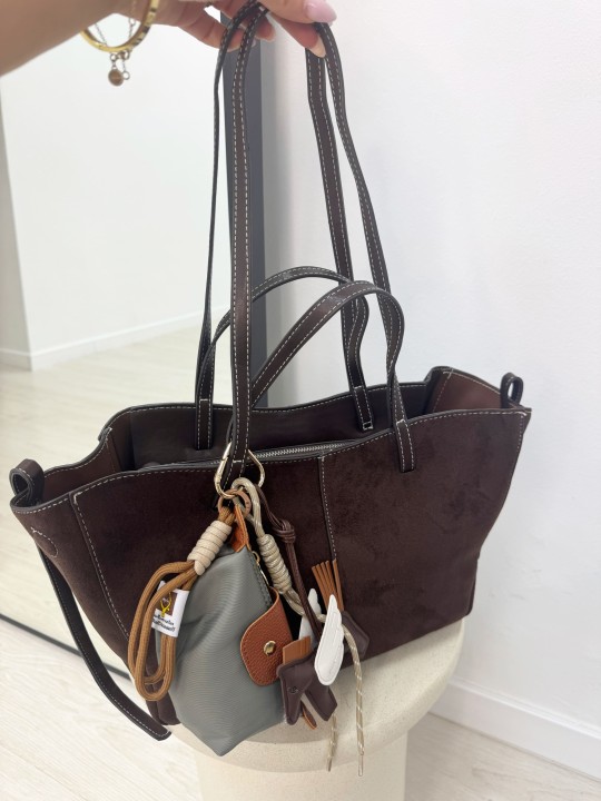 BOLSO POLENE (PIEL DE ANTE) - MARRÓN