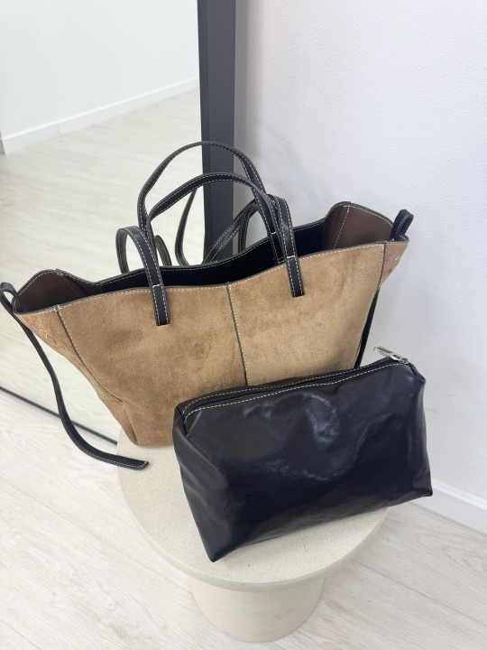 BOLSO POLENE (PIEL DE ANTE) - BEIGE