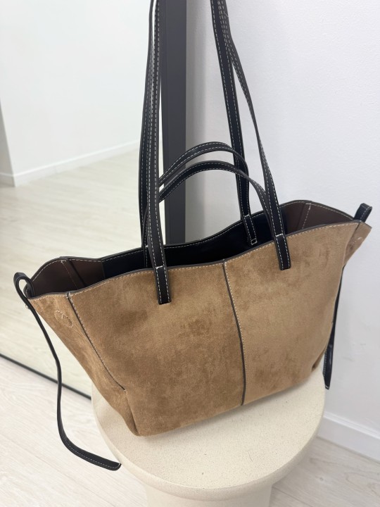 BOLSO POLENE (PIEL DE ANTE) - BEIGE