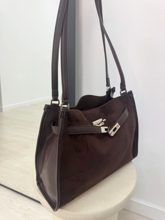 BOLSO TOTE KELLY (PIEL DE ANTE) - MARRÓN